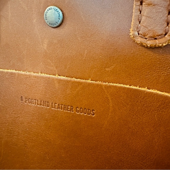 Portland Leather Mini Crossbody Tote Bag Purse, Honey - Picture 4 of 8